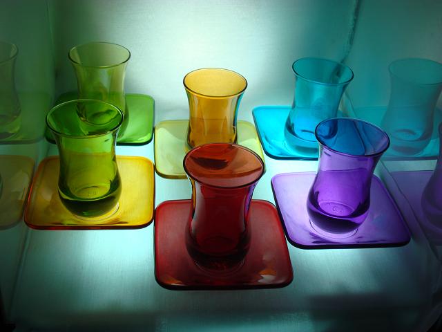 Egyptian blown glass cups set