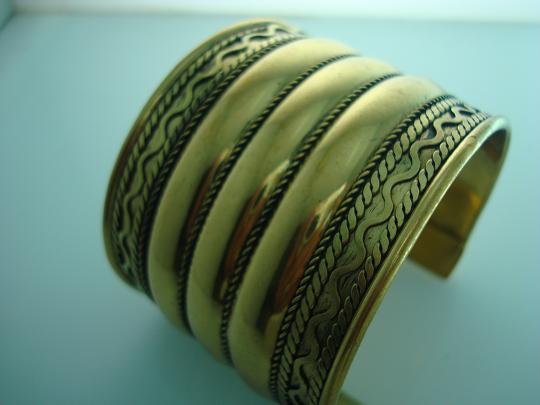 Egyptian brass bangle dipped in 18K yellow gold