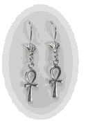Silver Ankh with Lotus