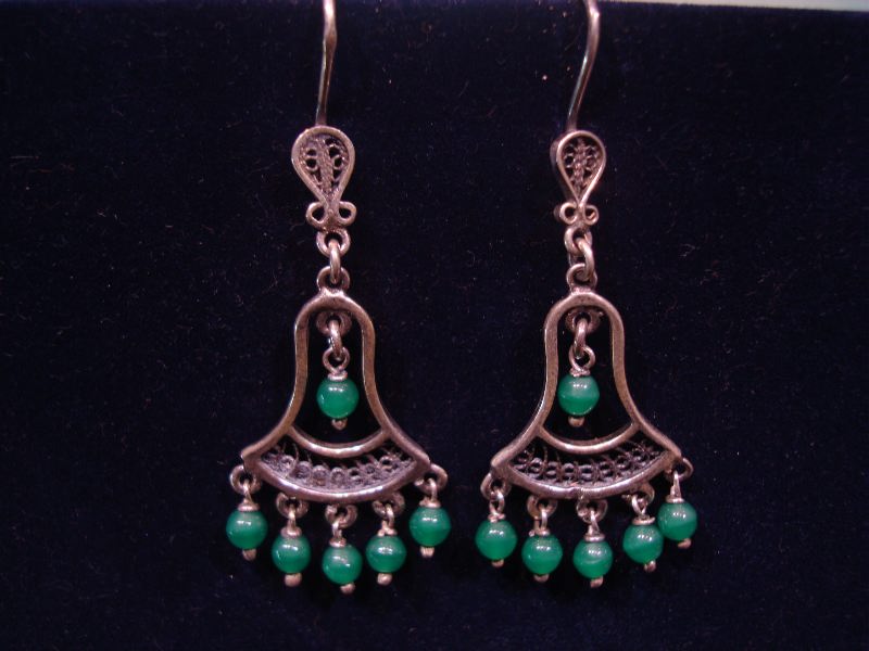 Egyptian silver filigree earring