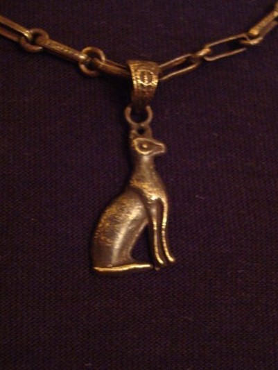 Brass Bastet Cat pendant