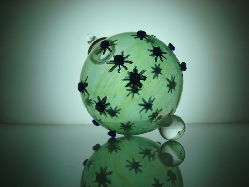 Eaching blown glass stars and blue eyes christmas ornament
