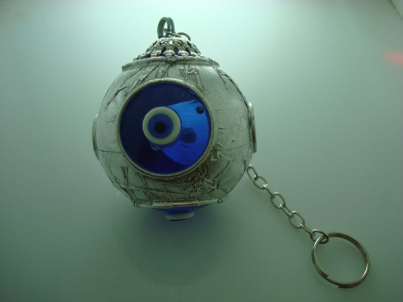 Resycled glass with the blue eyes christmas ornament