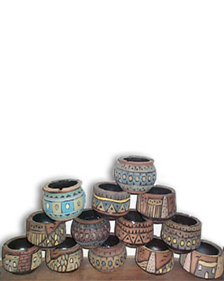 Oriental Egyptian pottery Ash Trays (set of 6 ash trays)(EPP004)