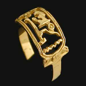 Personalized cut open cartouche ring (GR004)