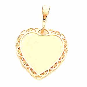 18k Filigree heart pendant (GP0015)