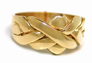 18K Yellow Gold 4 Band Puzzle Ring (GR0012)