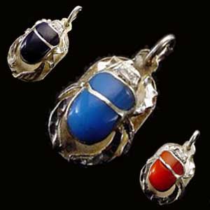 Silver scarab pendant