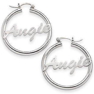 Silver personalized round earring(SPE001)