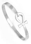 Silver  Key of life bangle bracelet