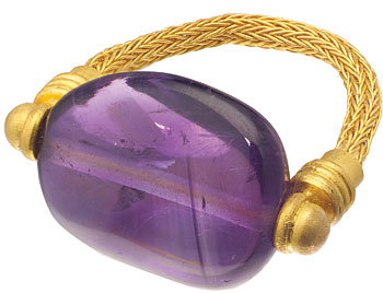 Amethyst Gold Pendant Ring (GR010)