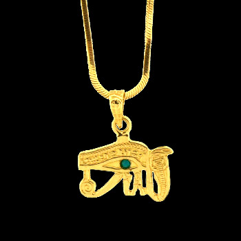 Gold Eye of Horus with cobra pendant (GP009)