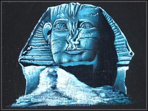 BLACK BLUE SPHINX SEMI ORIGINAL PAPYRUS (pa026)