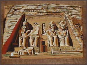 DARK ABU SIMBEL SEMI ORIGINAL PAPYRUS (pa22)