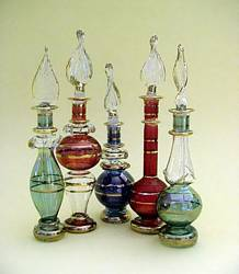 Set of five colored Egyptian perfum bottles (PBS002)