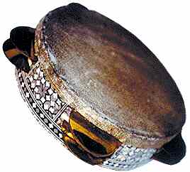 Egyptian Wooden Inlaid  Rek Tambourine (musical002)